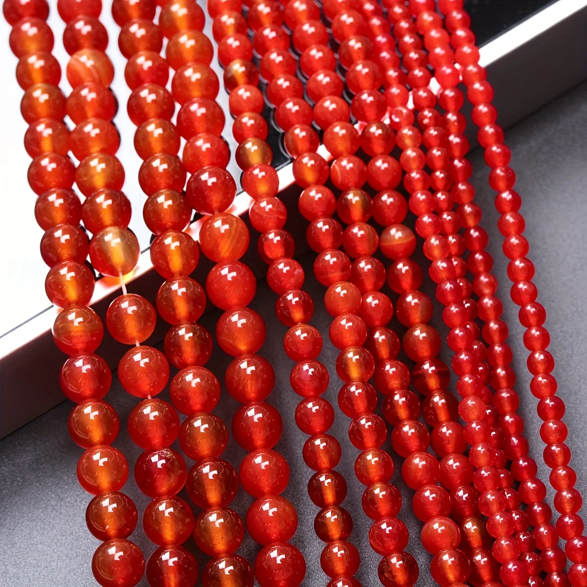 40/30/20pcs 4/6/8mm Round Natural Stone Red Agates Beads For Jewelry Making Needlework DIY Bracelet Accessories