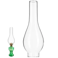 Long Oil Lamp Glass Chimney High Transparency Durability Hurricane Shade Clear Lantern Cover Replacement Lighting Accessories