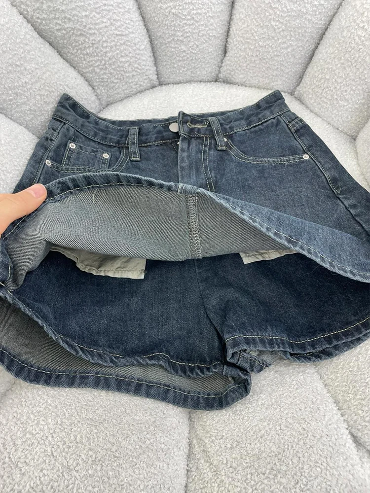 Retro Amerikaanse Denim A-lijn Rok Dames Hoge Taille Slim Fit Bodycon Rok F-lengte Rokken Woon-werkverkeer Koreaanse Sle Butt...