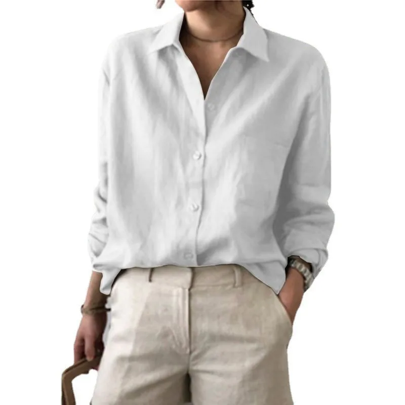 2024 Spring And Autumn New Solid Color Shirt Women's High Quality Light Mature Style Unique Top