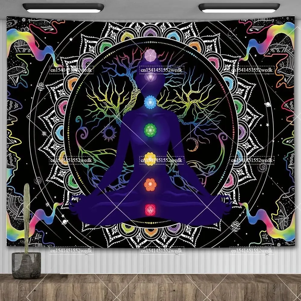 Seven Chakra Tapestry Yoga Meditation Colorful Mandala Spiritual Tapestries Wall Hanging Living Room Decoration Tarot Tapestrys