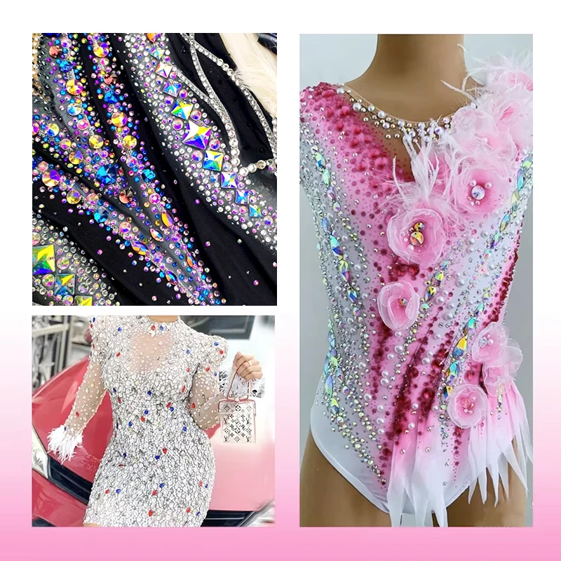 BOBOHOO 2088 Nicht-Heißfix Schwarze und Weiße Glasrhinestones Kristall Flachboden 8 Große 8 Kleine 16-Schliff Strass für Nägel, Kleidung, Schuhe, Taschen – Detail 17