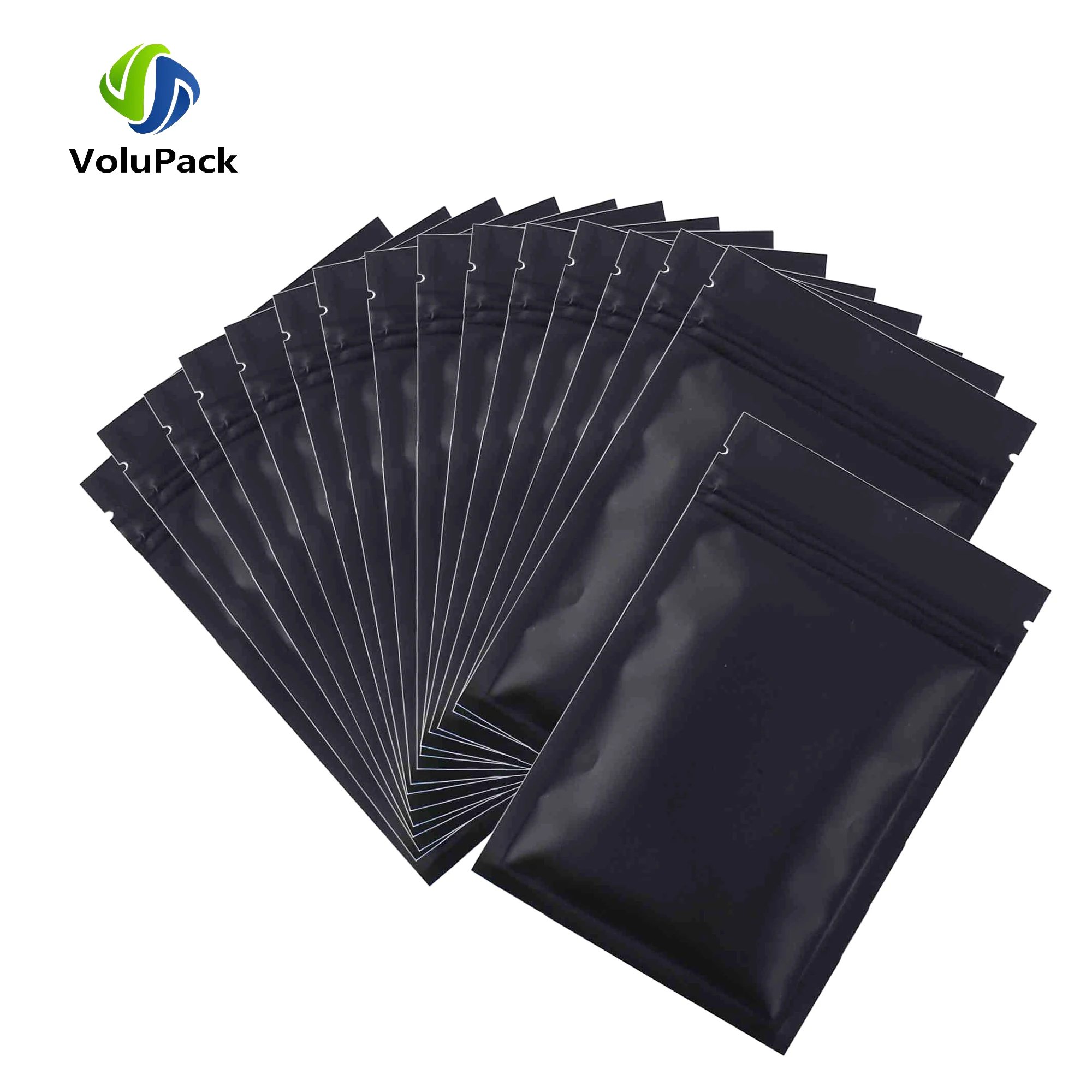

100Pcs Matte Black Ziplock Mylar Bag Reclosable Reusable Food Packing Storage Tea Coffee Flat Aluminum Foil Pouch Bags