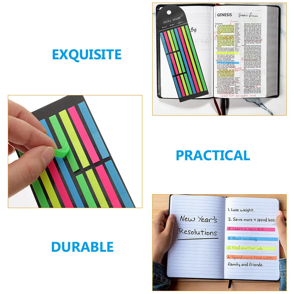 6Pcs Fluorescent Reading Strips Transparent Colorful Highlighter Tape for Guided Reading Kids Beginners Book Annotation Page