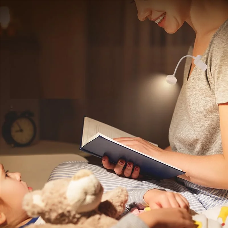 ABBY-Booklights Forreading Inbed في الليل، مشبك إضاءة كتاب قابل لإعادة الشحن، ضوء قراءة ليلاً