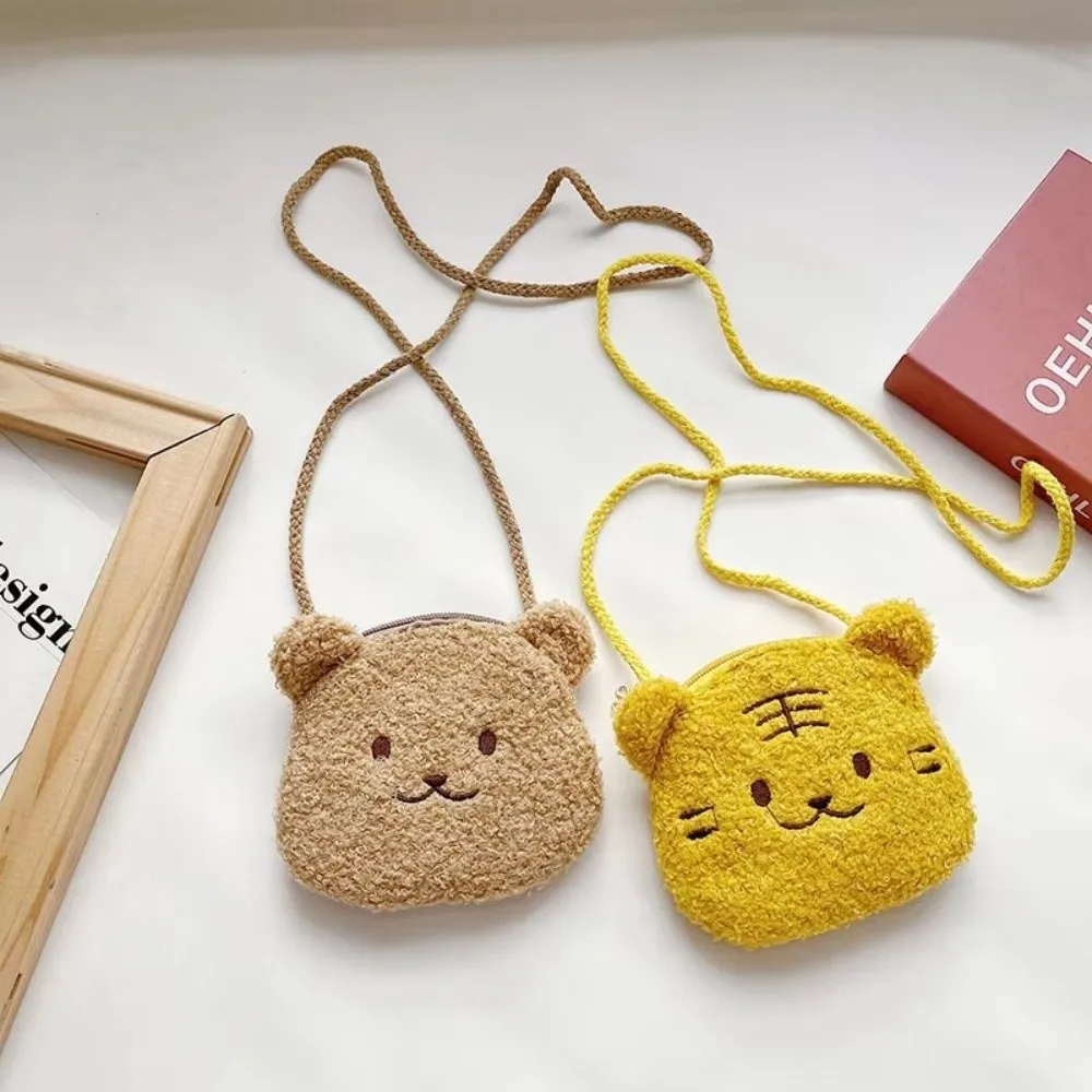 Portable Cartoon Bear Shoulder Bag Adjustable Strap Lightweight Crossbody Bag Coin Wallet Kids