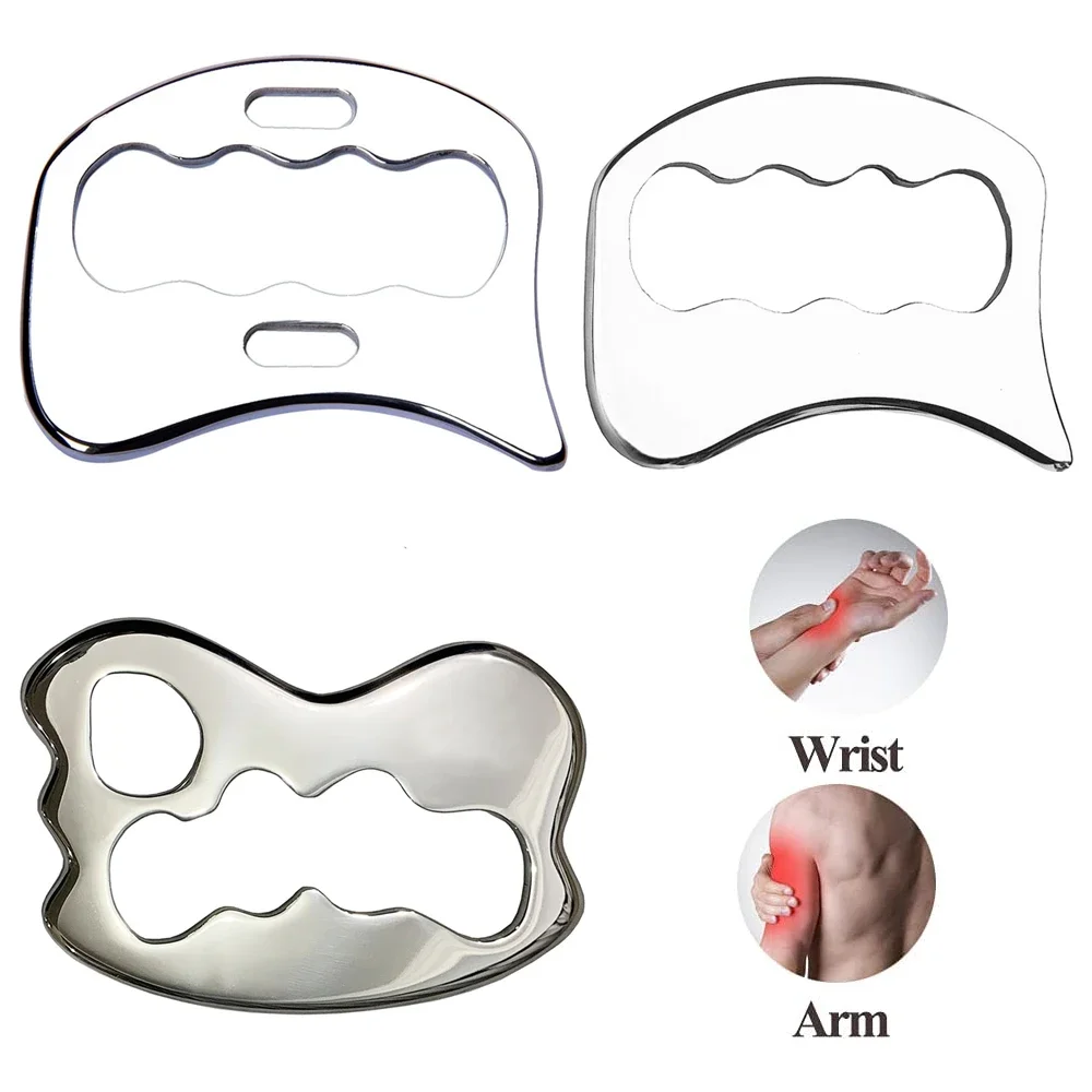 QVQVQV Stainless Steel Gua Sha Scraping Massage Tool - IASTM Tools Help Relieve Sore Muscles - Soft Tissue Mobilization Tool