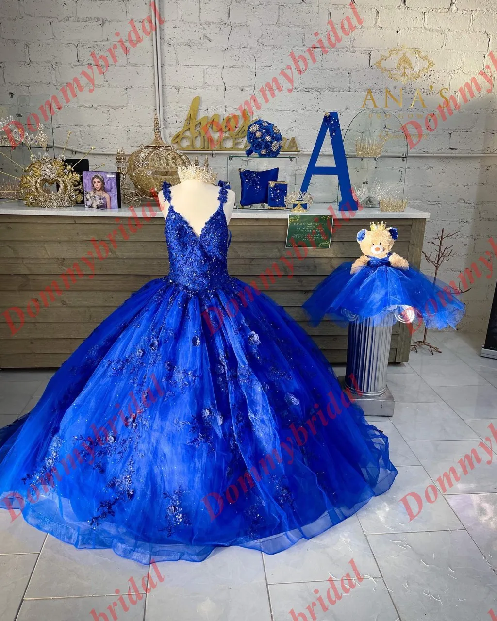 Cute Ball Gown Sweet 15 16 Dresses For Women Girls Teen Junior 3D Floral Flowers V neck with Straps Quinceanera Prom Dress Cheap