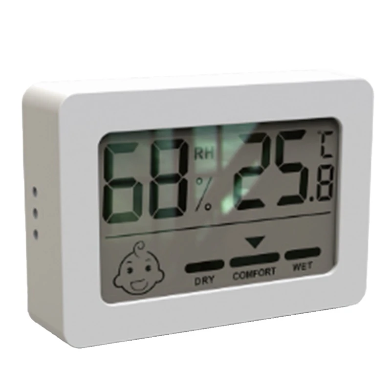 Mini higrómetro Digital LCD para interiores, higrómetro electrónico de temperatura, medidor de Sensor, termómetro electrónico para el hogar, Blanco duradero