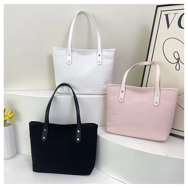 Fashionable Leather Women's Handbag Luxury Brand Famous Designer Elegant Crossbody Stylish Embellishment Vintage Daily Bag​