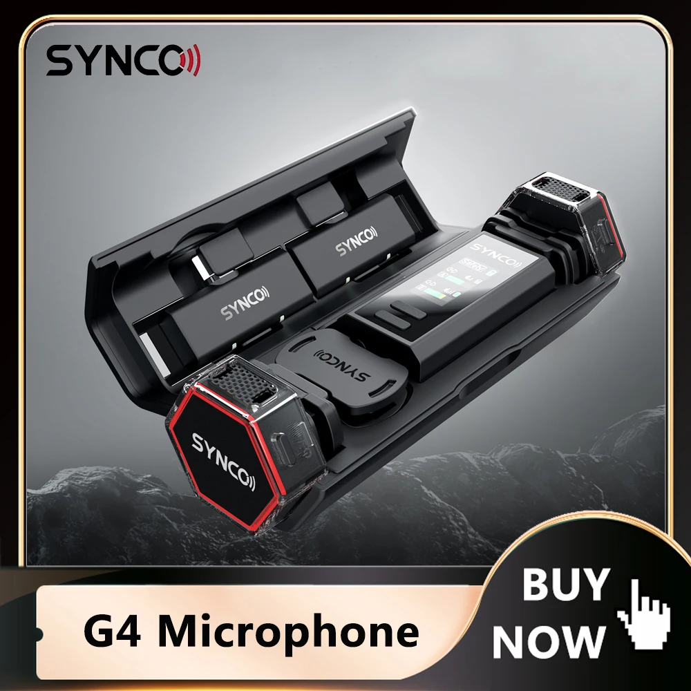 SYNCO G4 2.4G ميكروفون لاسلكي لكاميرا الهاتف للمقابلة البث المباشر 200 متر نقل إلغاء الضوضاء هيئة التصنيع العسكري #1