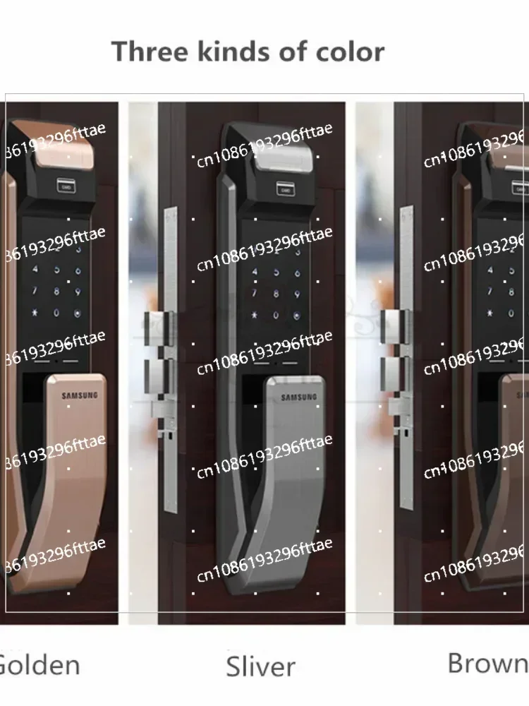 Digital Push Pull Handle with Fingerprint, Smart Home Lock, Rfid Card Verification CD, Samsung SHS-P718