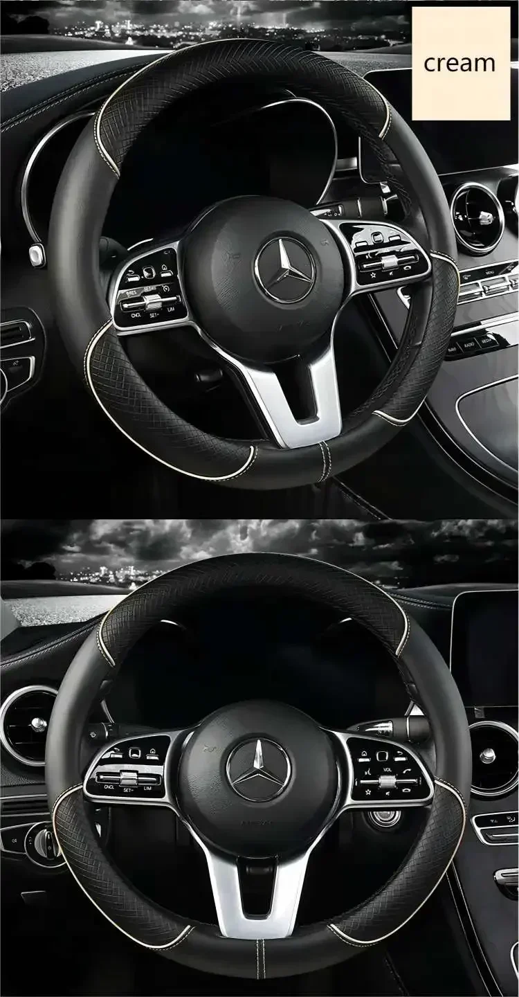 Microfiber leather steering wheel cover image 9