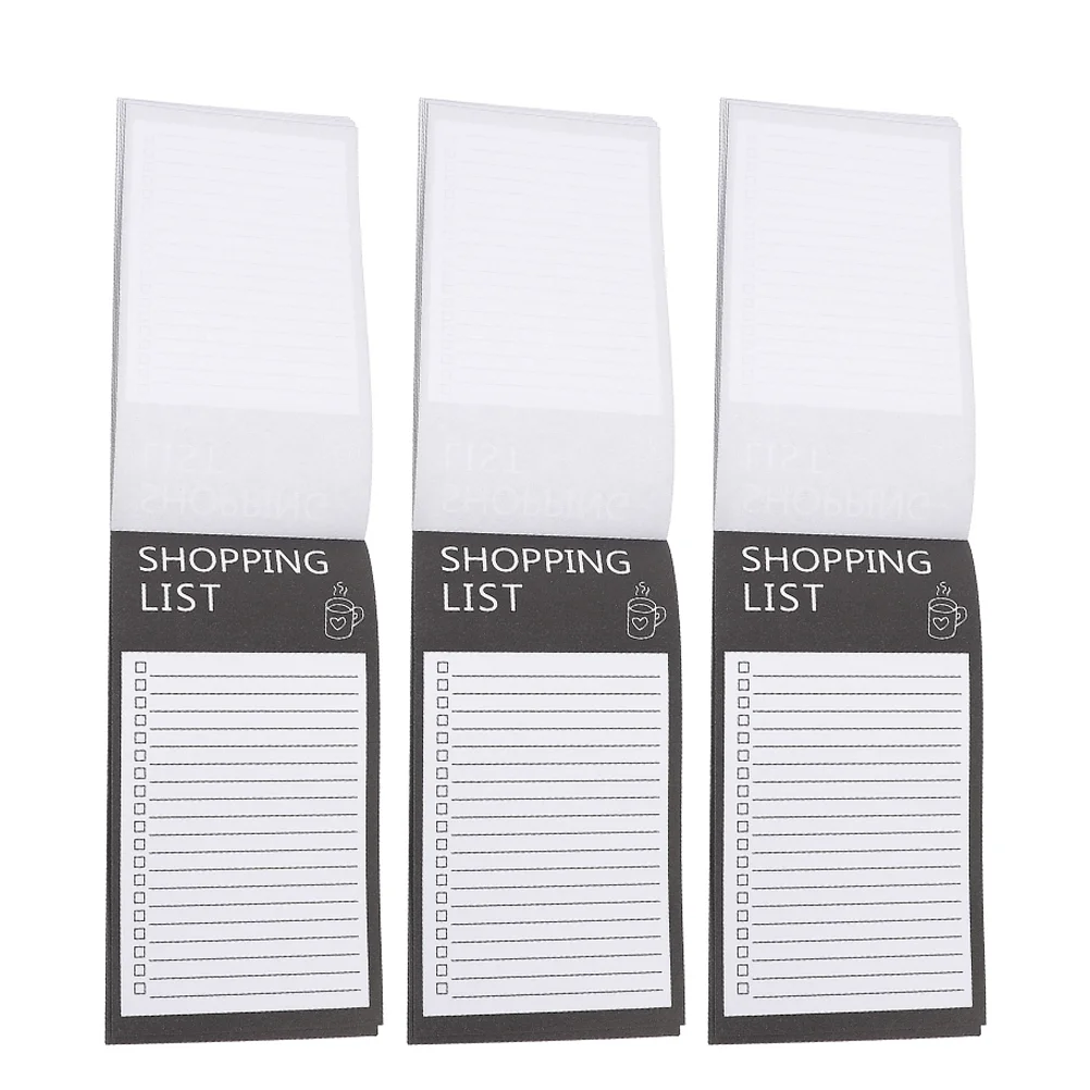 

3 Books Magnetic Notepad Pads for Fridge Unique Shopping List Notepads Refrigerator Grocery Office