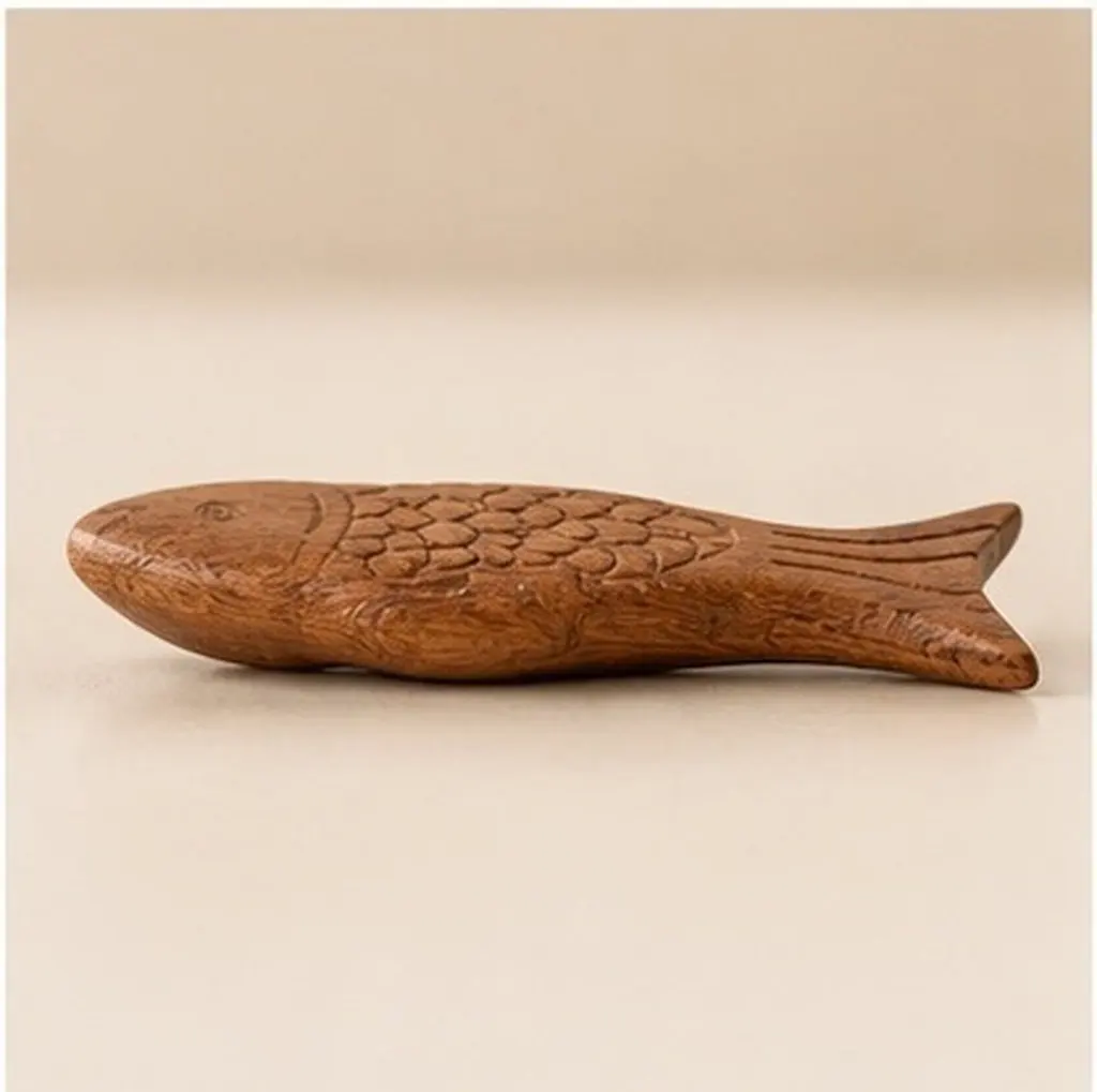 4Pcs Fish-Shaped Chopstick Holder Japanese Style Wooden Rest Rustic Wood Dining Table Utensil Stand Kitchen Accessories