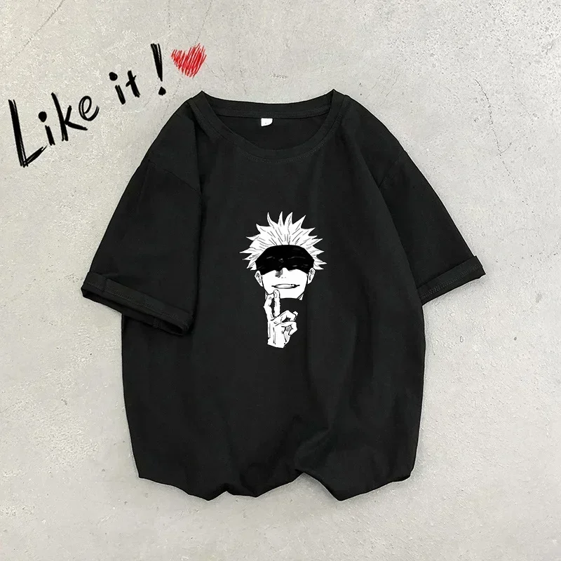 Jujutsu Kaisen T-shirt for Men Women Anime Figure Gojo White Black Tee Short Sleeve Clothing Cool Loose Breathable T-shirts Gift