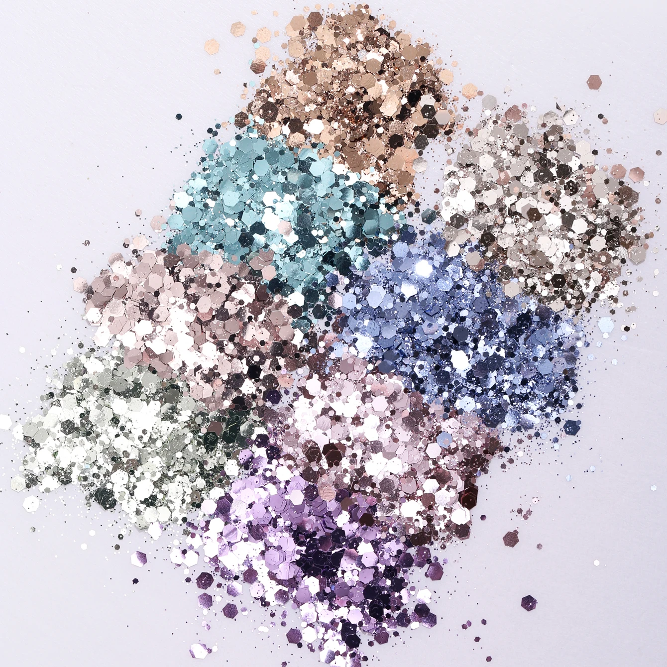 8 bottiglie di vendite calde Set di glitter per unghie di colore metallico ad alta capacità Accessori per unghie Decorazione per nail art