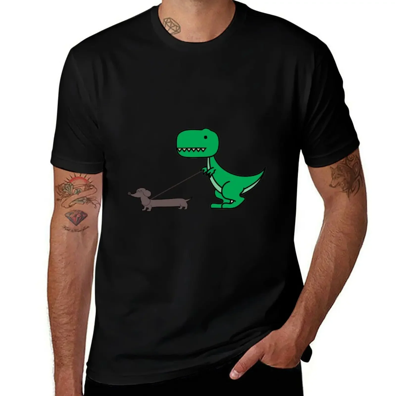 

Dachshund Dinosaur Lover T-Shirt gifts for boyfriend graphic shirts oversize t-shirts man plus size men clothing