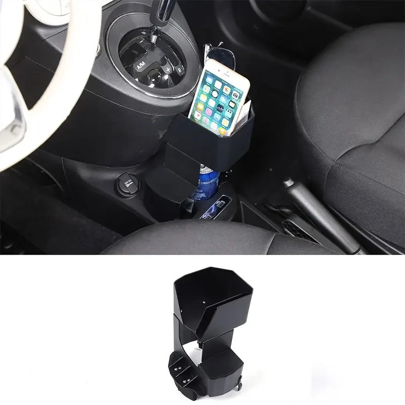 

Aluminum Alloy Black For Fiat 500 2016+ Car center console heightening and widening water cup holder car decoration accessories