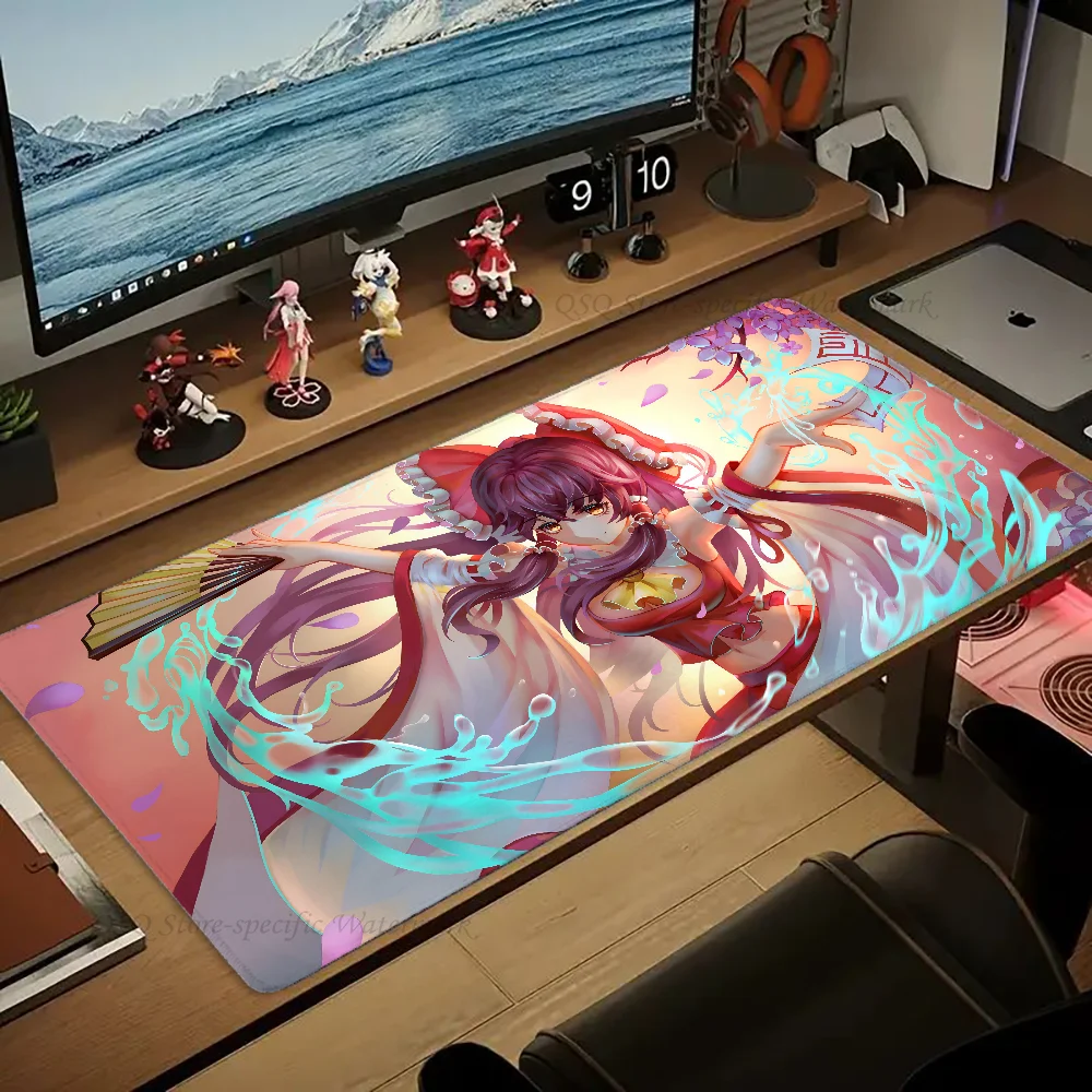 Anime Girl Reimu Hakurei Mousepad Large Gaming Mouse Pad LockEdge Thickened Computer Keyboard Table Desk Mat