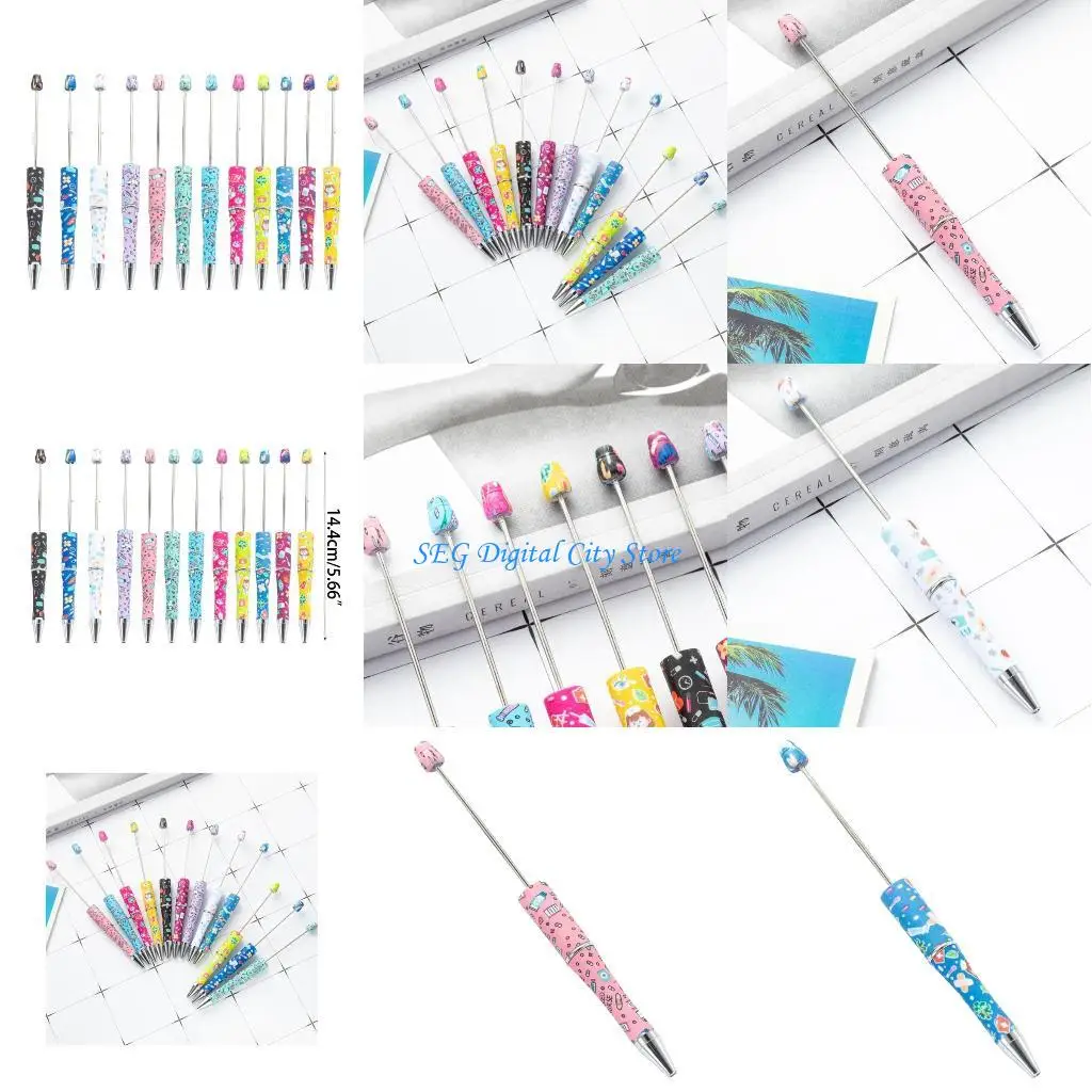 

U75B Bead Rollerball Pen Plastic DIY Pen Beaded Pen Student Office School Supplies