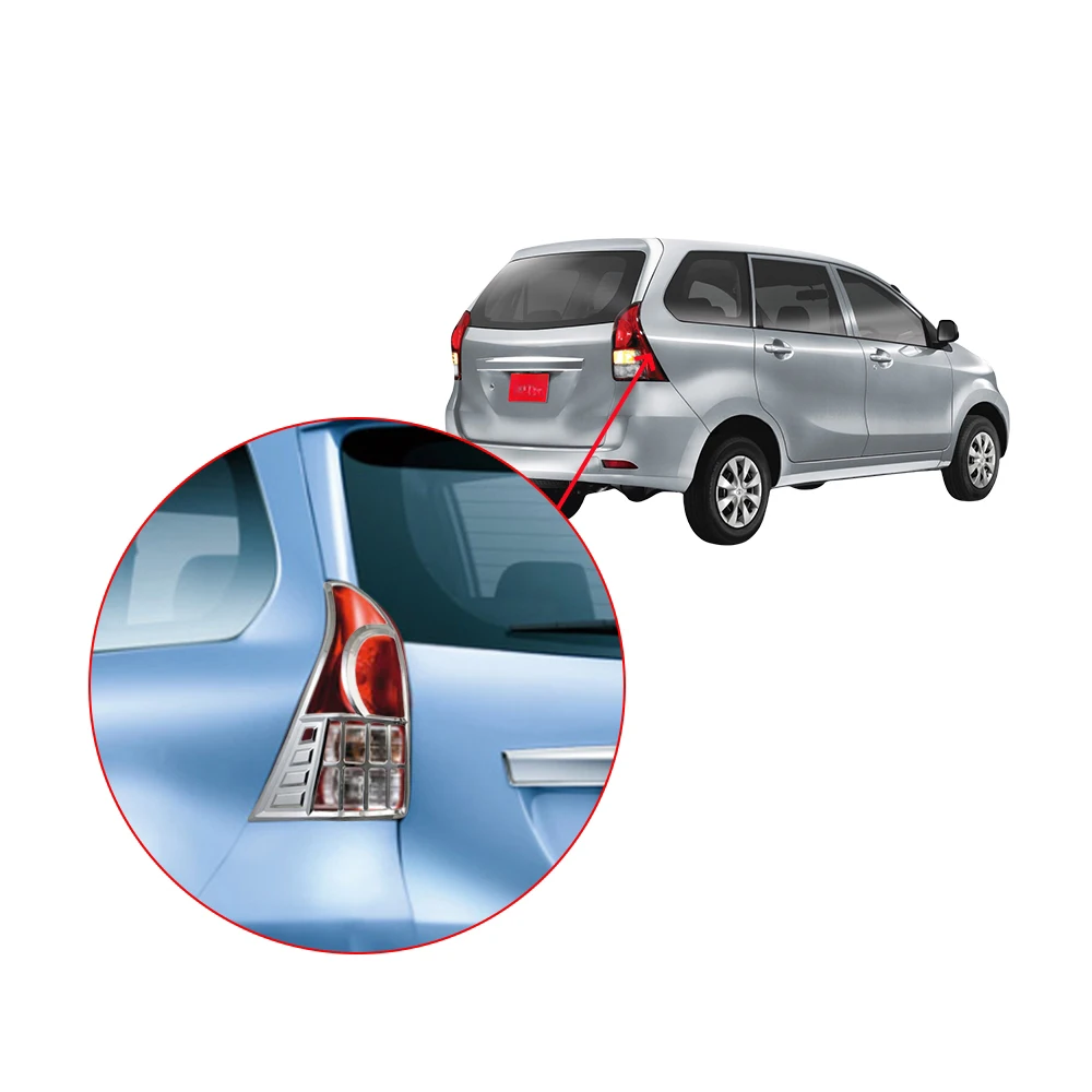 Abs Chrome Plated Silver Car Tail Lamp Cover Trim For Toyota Avanza 2012 - 2015 Car Accessories Exterior Decorate