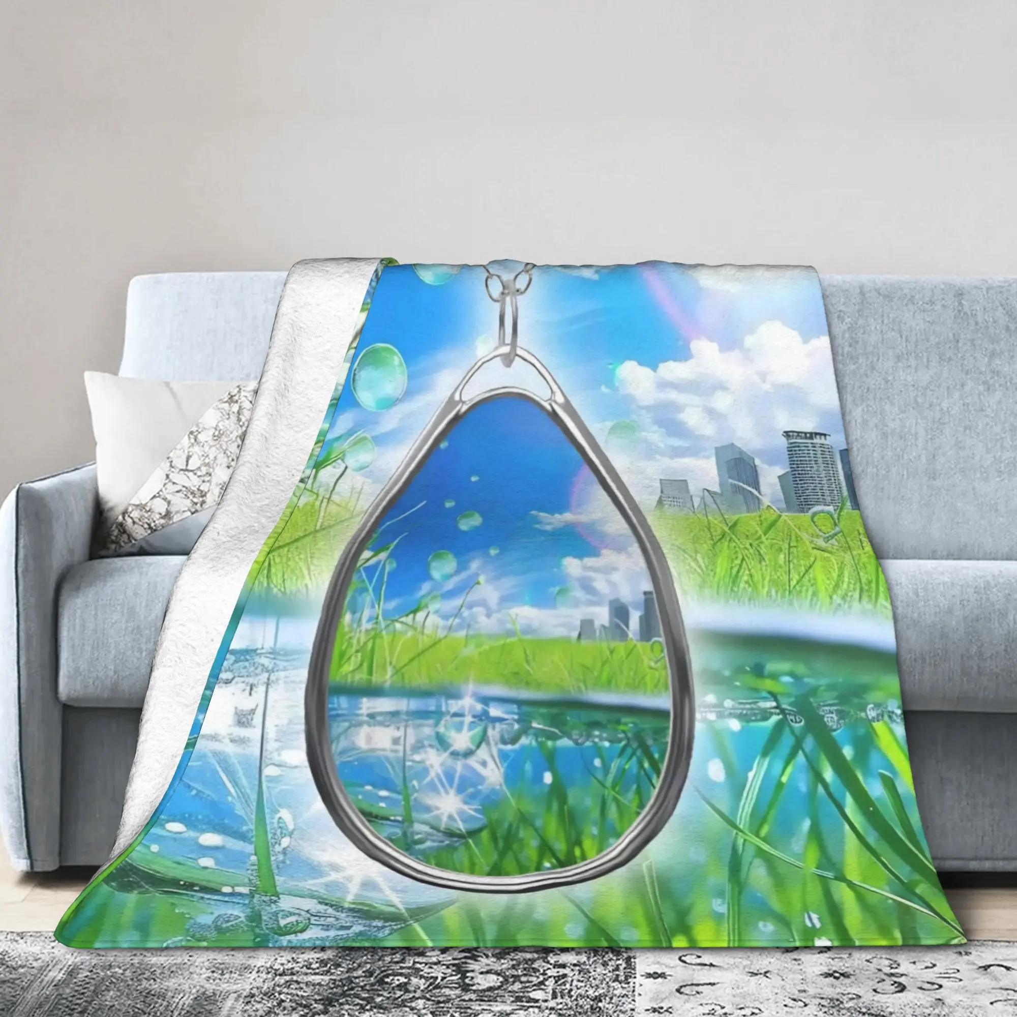 Electronic Y2K Frutiger Aero Flannel Blankets  Funny Throw Blanket for Home 200x150cm Rug Piece