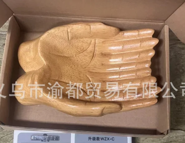 

Hand Carved Wooden Decorative Bowl Unique Hand Shape Multi-Functional Tray for Snacks Keys Home Decor Entryway Table Centerpiece