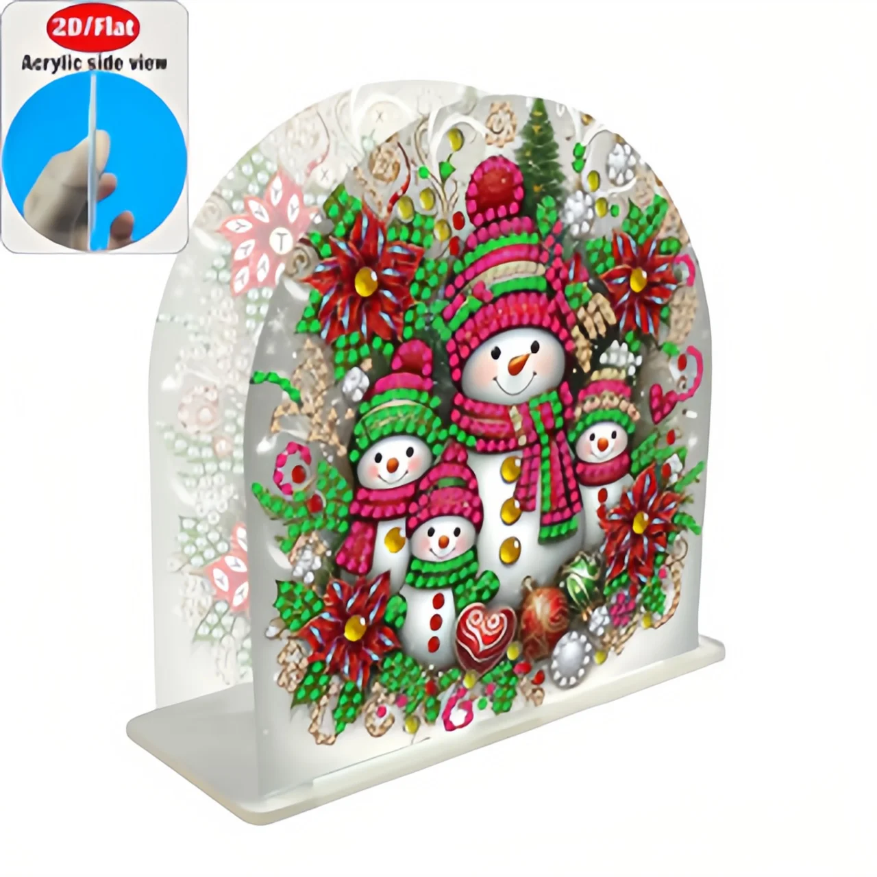 2D Flat 1pc Acrylic Welcome Plaque Diamond Painting Desktop Ornament Set, Shiny Wall Decor, Holiday Gift