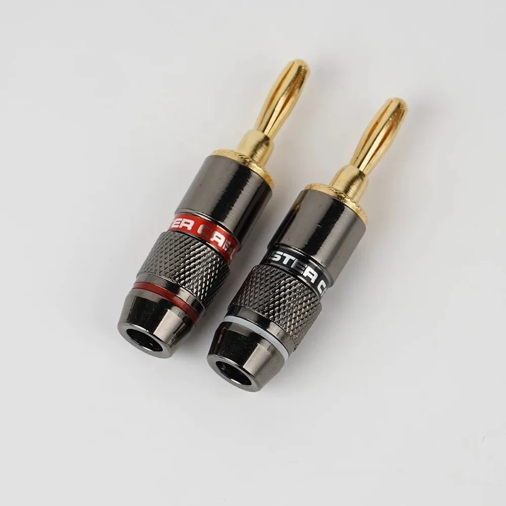 High Quality 4mm Copper Speaker Adapters 24K Gold-Plated Screw-Type Speaker Plugs Durable Screw-Type Audio Connectors