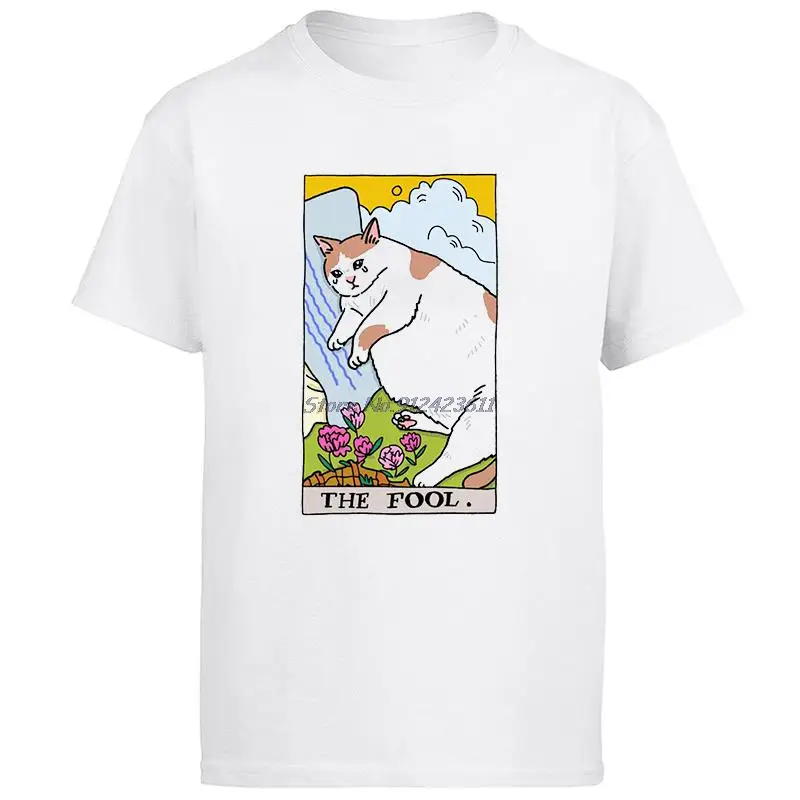 Summer Cotton T-Shirt Cat The Fool Crying Cat Funny Graphic T Shirts Big Size Short Sleeve T Shirt Tees Tops Mens Clothes