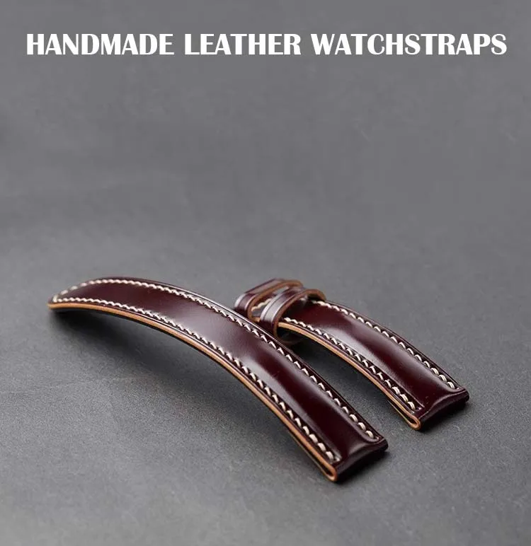 1 Piece Handmade Horsehide Genuine Leather Watch Band Strap 16mm 18mm 20mm 22mm 24mm Watchbands Belt