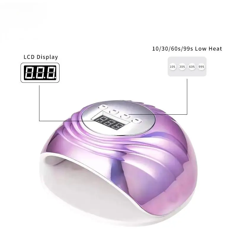 Lâmpada UV LED para unhas com luz vermelha de 86 W com sensor inteligente - Secador de esmalte em gel portátil de cura rápida para uso doméstico e em salão de beleza