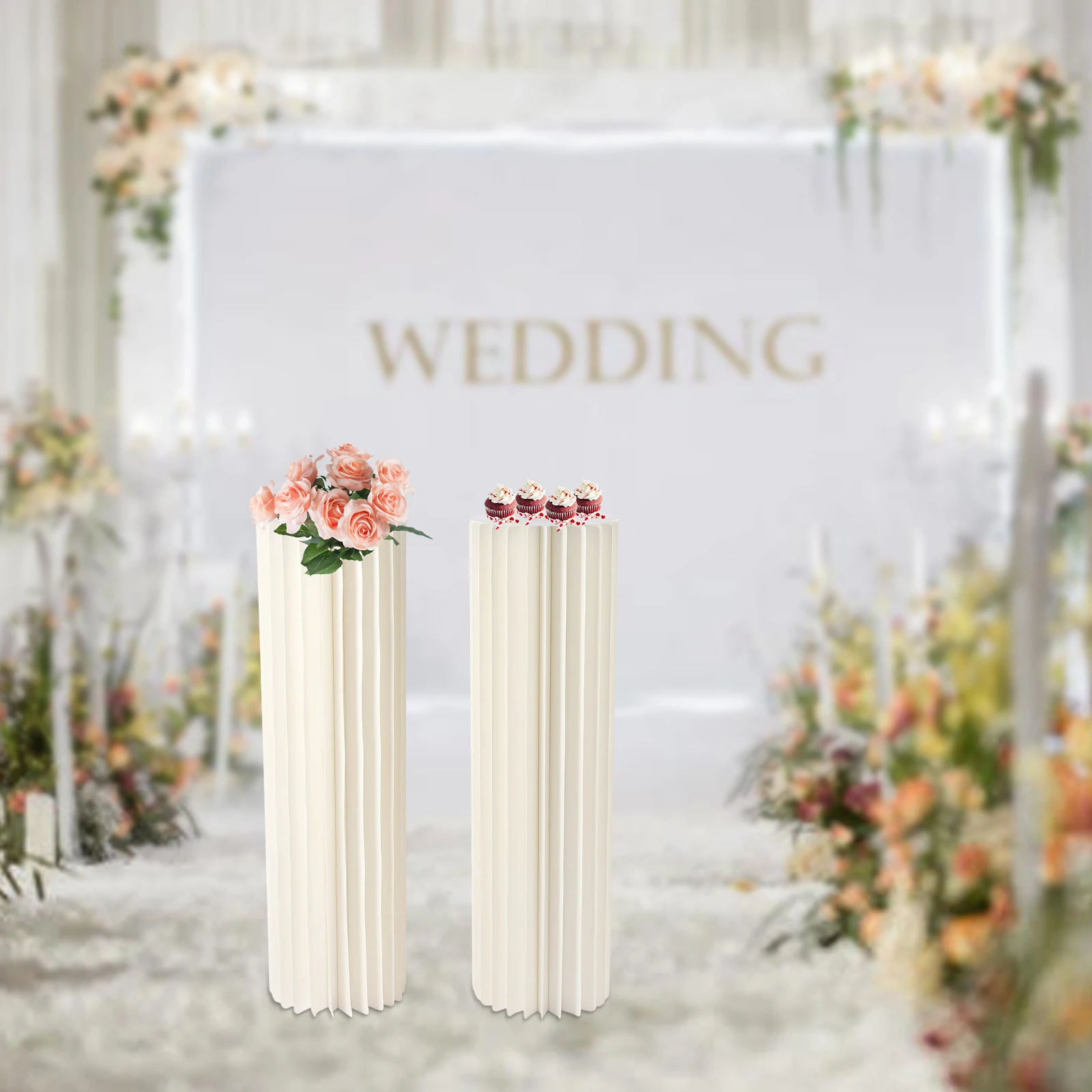 

2 Pcs 39.4in Tall Flower Vase Flowers Stand for Party Tables Decorations -Weddings Decoration Table Cylinder Centerpiece Stands