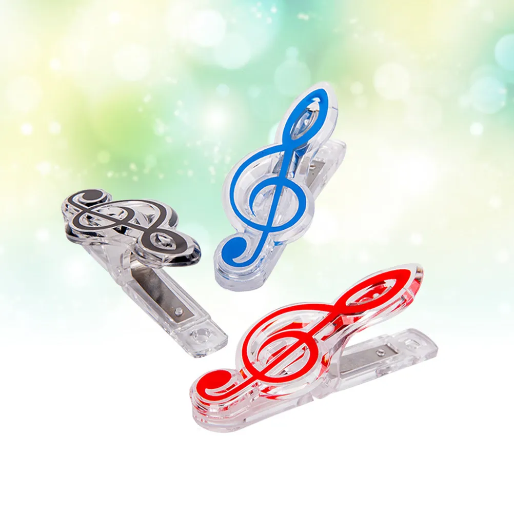 3Pcs Plastic Music Note Paper Clips Multifunctional Photo Clips for Craft Decoration Birthday Party Home Office School Project
