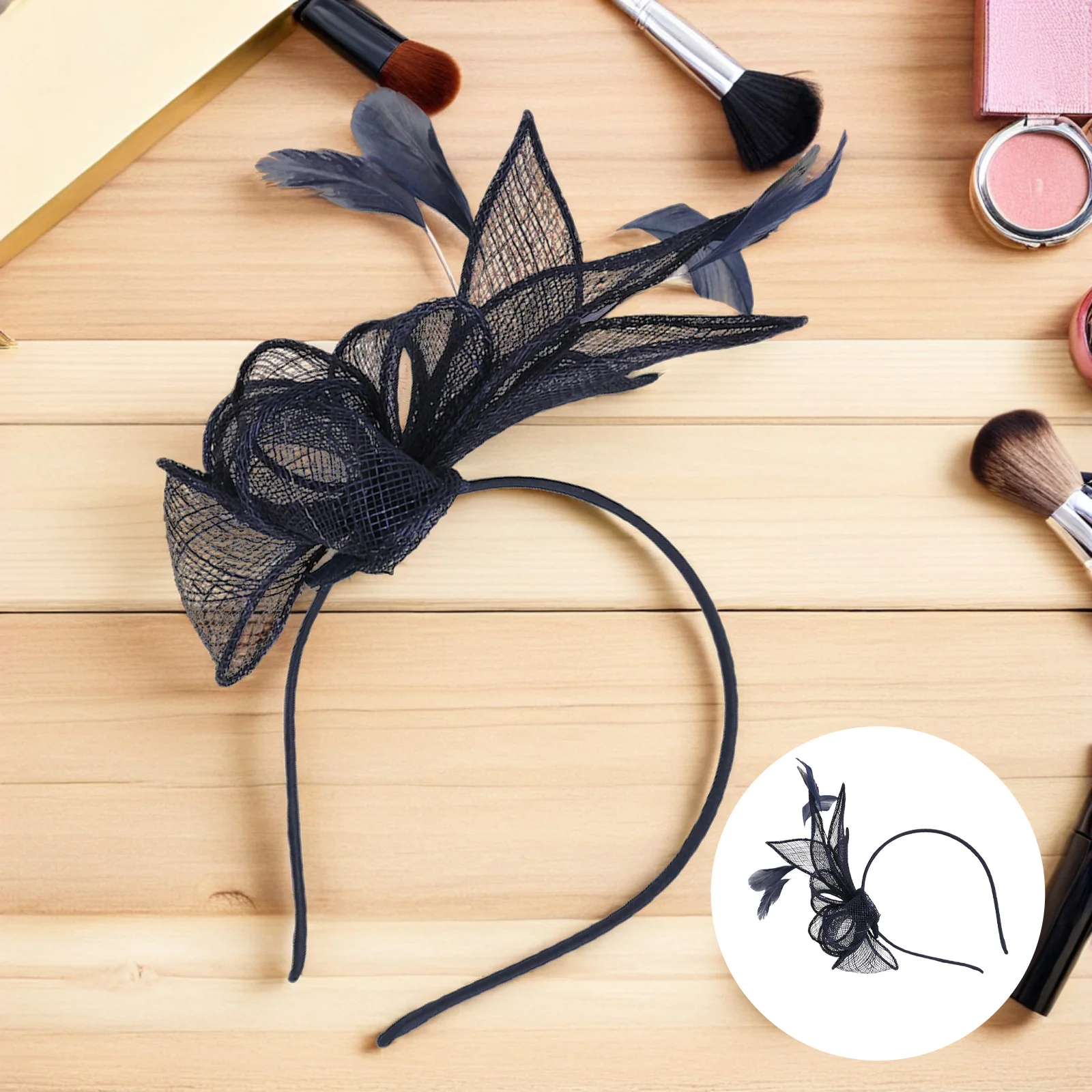 

Dark Blue Small Fascinator Headband Hair Clip Vintage Style Party Wedding Tea Event Accessory For Women Fashion Hair