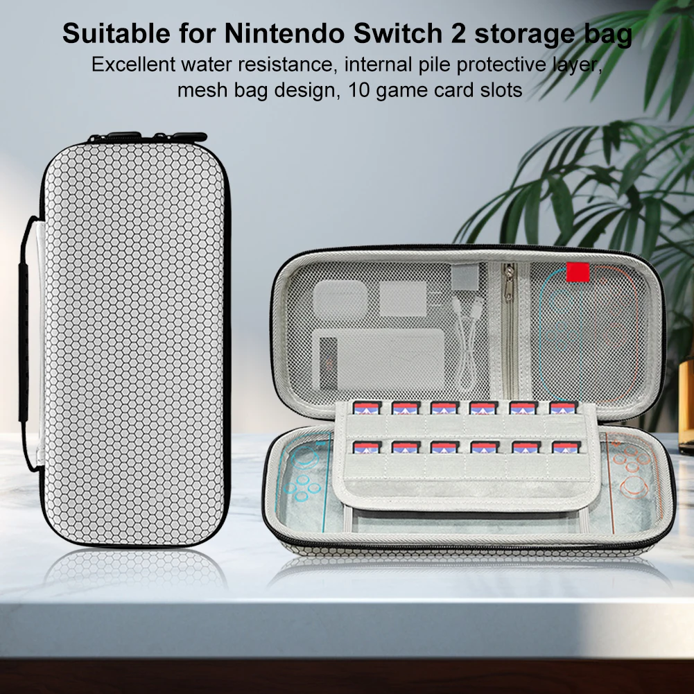 حقيبة حمل للسفر، حقيبة حمل محمولة، حقيبة صلبة لوحدة التحكم Switch 2 وملحقاتها