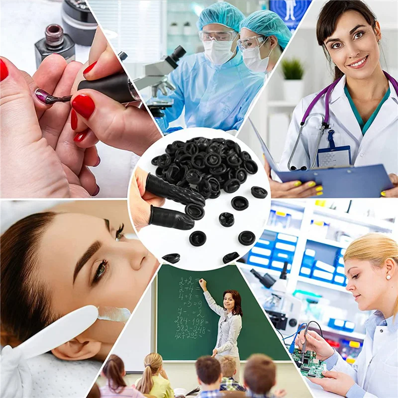 A99E-4000 Pcs Disposable Latex Finger Cots Protective Fingertips Gloves Black Anti Static Finger Cots Rubber Finger Sleeves