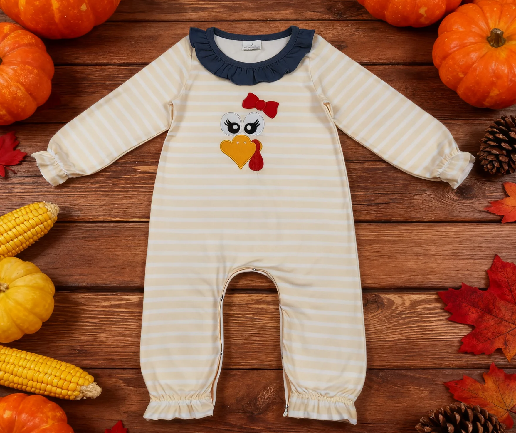 

Z1008-04 LR2424 Baby Bubbles Infant Jumpsuit Kids One-piece Newborn Romper Toddler Thanksgiving Clothes