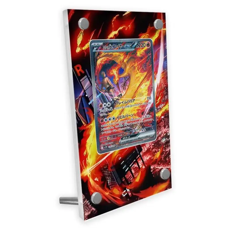 

Pokemon Glory of Team Rocket SAR Moltres Giovanni Card Extended Painting Display Case Game Collection Card Acrylic Display Rack