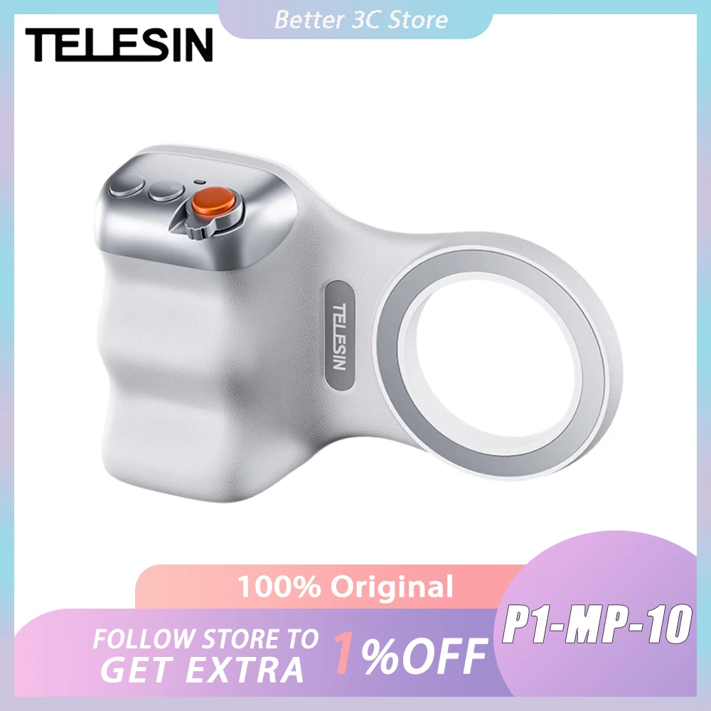 

TELESIN P1-MP-10 Magnetic Phone Camera Shoot Hand Grip Phone Holders Shooting Aid Remote Control Handle for iPhone HUAWEI Phone