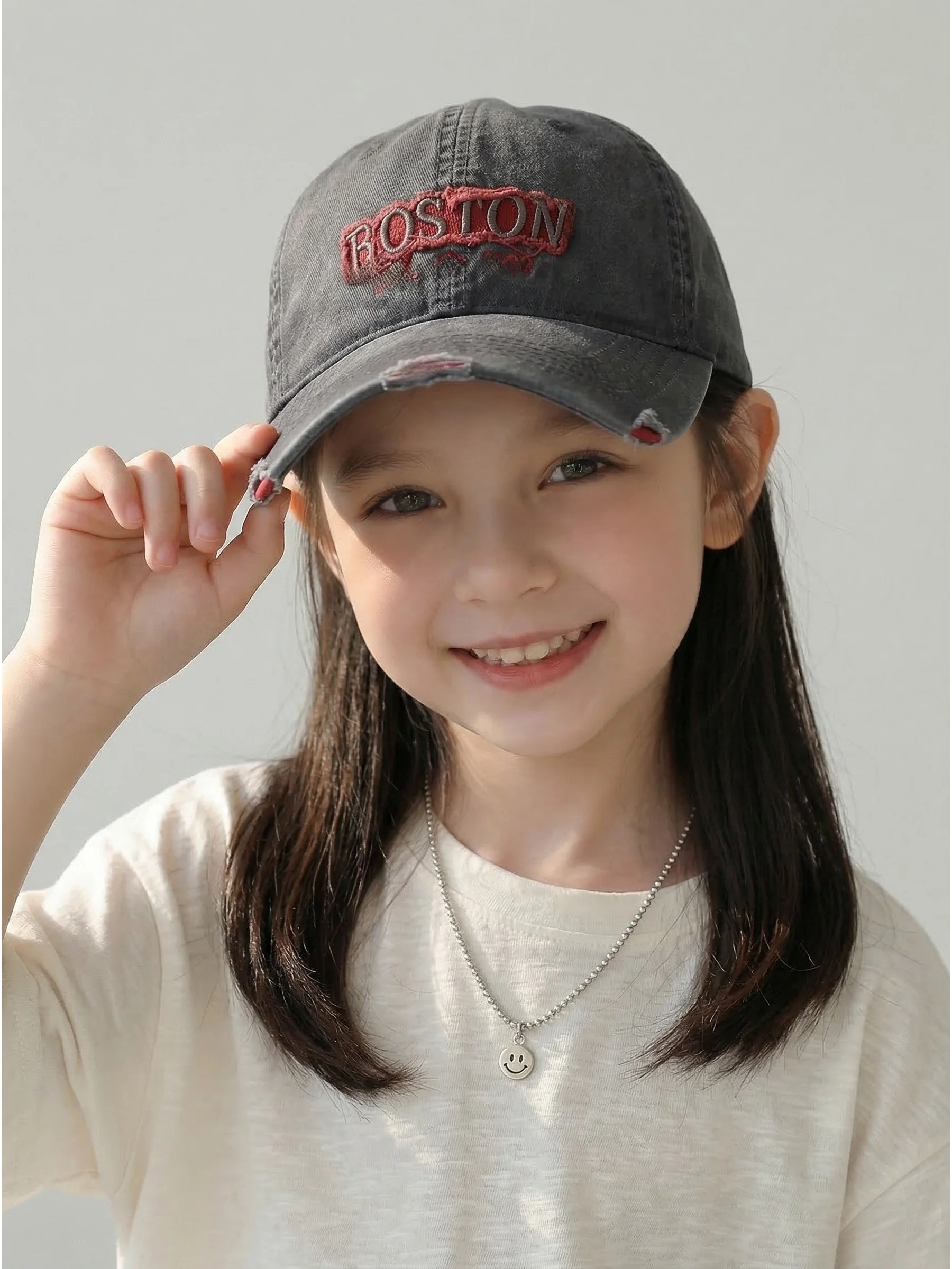 naits-keits-アメリカンレトロ子供用野球帽つば広日よけ帽女の子日焼け防止帽子綿春夏帽子