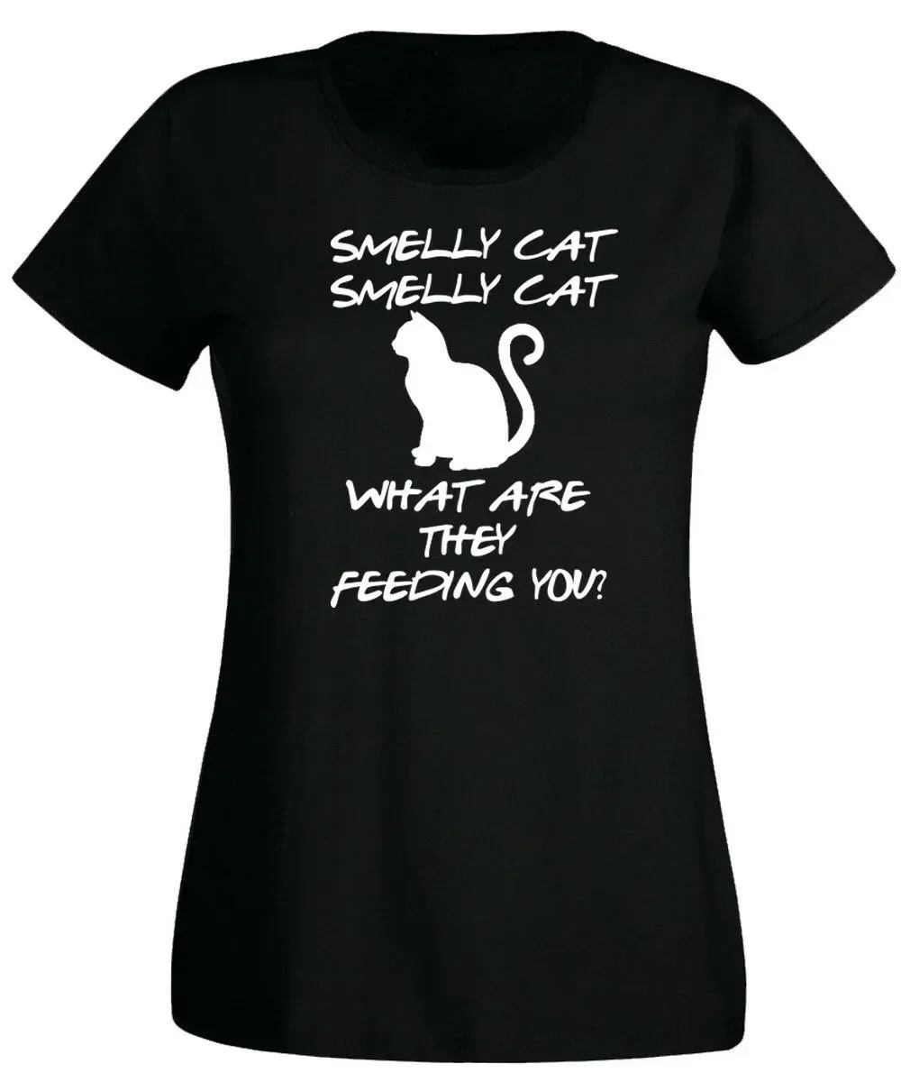

SMELLY CAT Funny Phoebe Song Quote Gift T-Shirt 100% Cotton O-Neck Short Sleeve Summer Casual Womens T-shirt Ladies Top