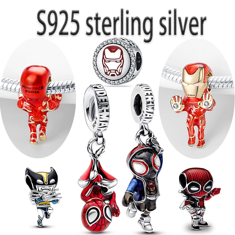 

new in Spider Man charm beads 925 sterling silver Monster Activity Flowers charm Marvel bracelet DIY women's jewelry gift