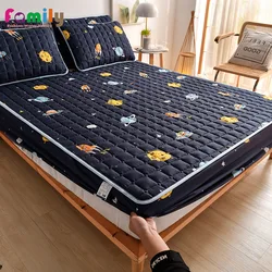 Air-Permeable Quilted Mattress Cover Soft Sanding Fabric Bed Pad Protector Cover Twin King Bed Cover Not Included Pillowcase