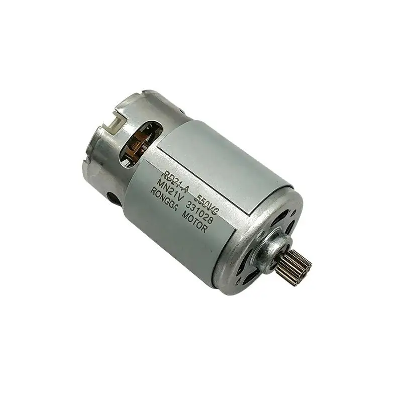 Compact 21V RS550 DC Motor with 28000RPM and 14/12 Teeth Gear for Electric Saw Use image 2