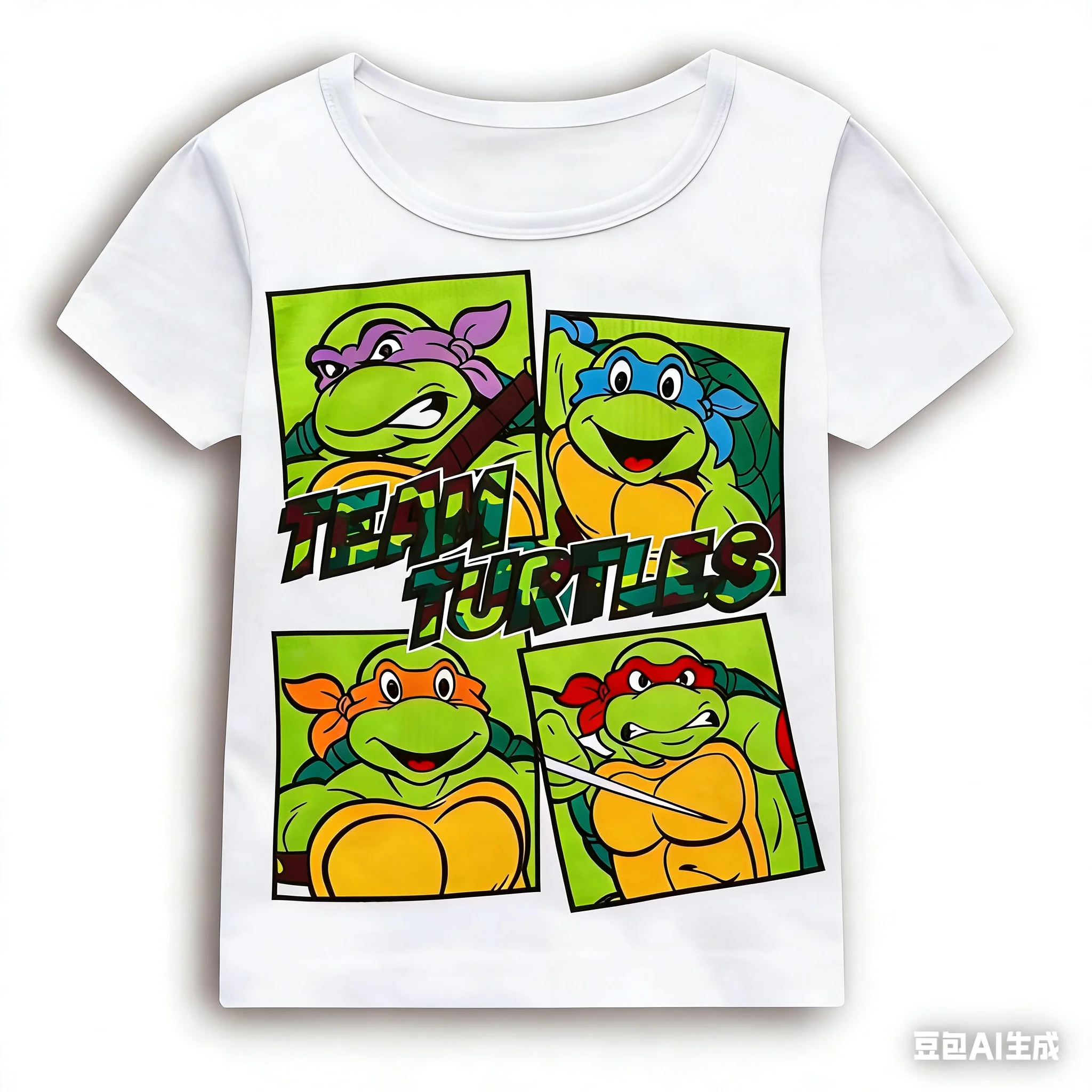 Funny Ninja Turtle T-shirt, Unisex 3D Cartoon Printed T-shirt, Perfect Gift for Male and Female Children's Anime Enthusiasts - view 2