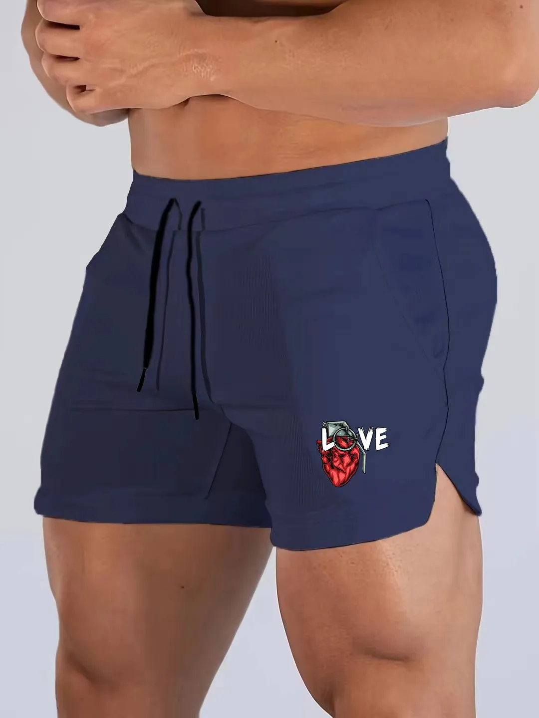 2024 Muscle New Large Sports Shorts Men\'s Brother Fast Dry Marathon Running Three-piece Pants Fitness Shorts