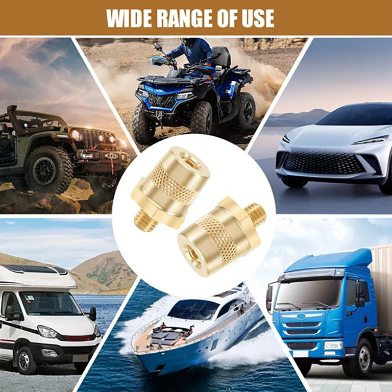 1Pair With Stainless Screws M8 Battery Pole Adapter Brass Terminal Bolt Connectors Car Battery Connection Terminals view 4