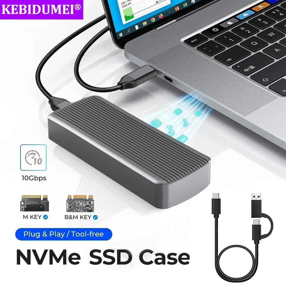 

Корпус M.2 NVMe SSD, USB 2230, 10 Гбит/с, высокоскоростной корпус SSD для M.2 NVMe 2242 2260 2280 SSD диск, встроенный металлический радиатор